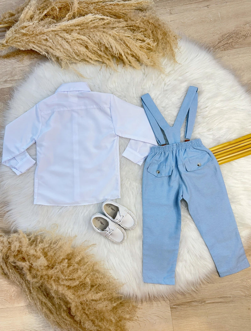 Conjunto social infantil com suspensório
