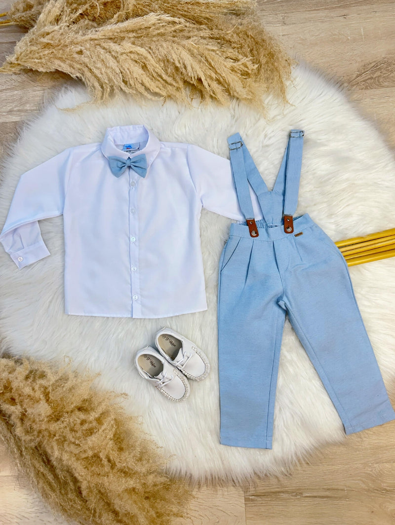 Conjunto social infantil com suspensório