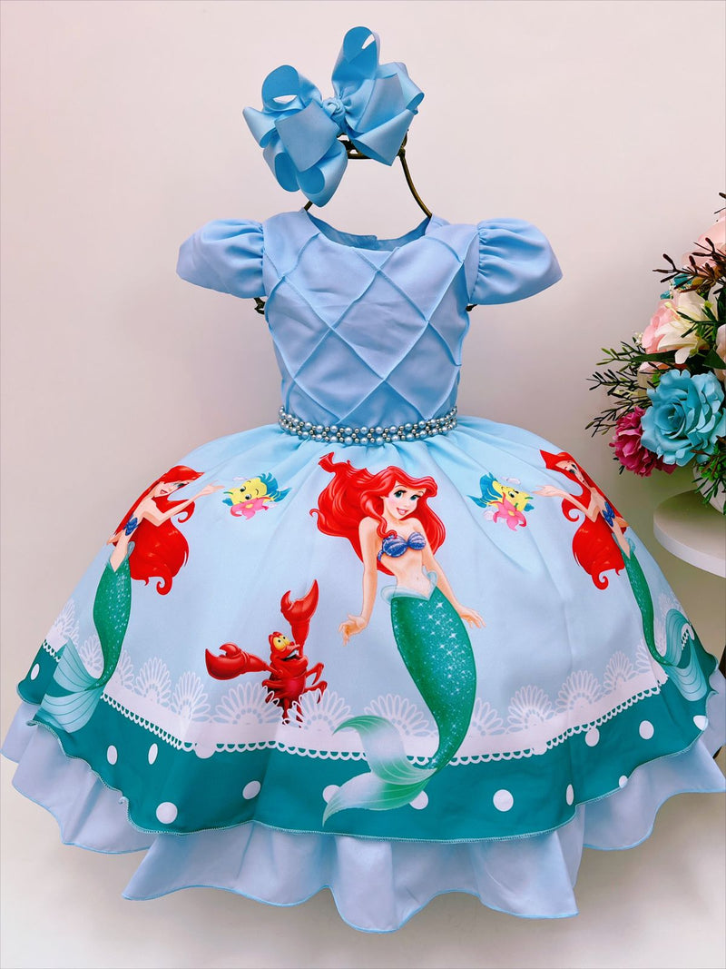 Vestido infantil luxo pequena sereia