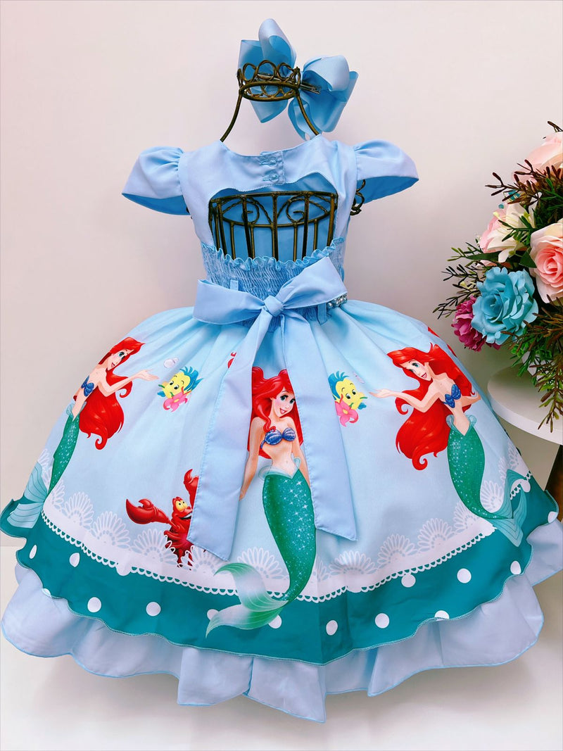 Vestido infantil luxo pequena sereia