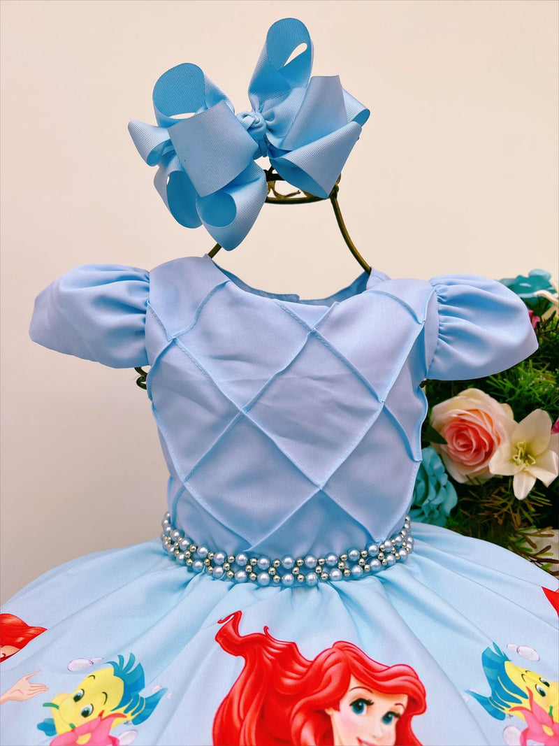 Vestido infantil luxo pequena sereia