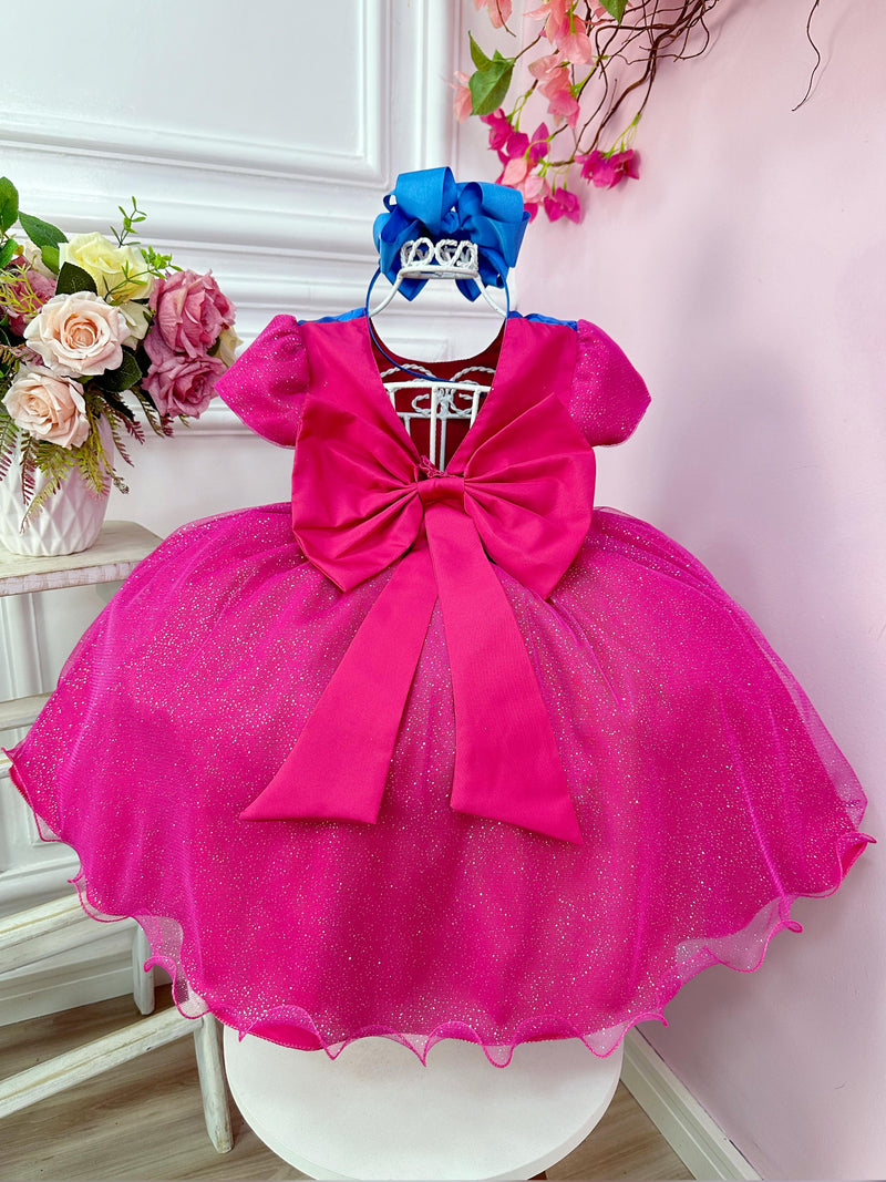Vestido Infantil da Lilo e Stitch Pink Com Glitter