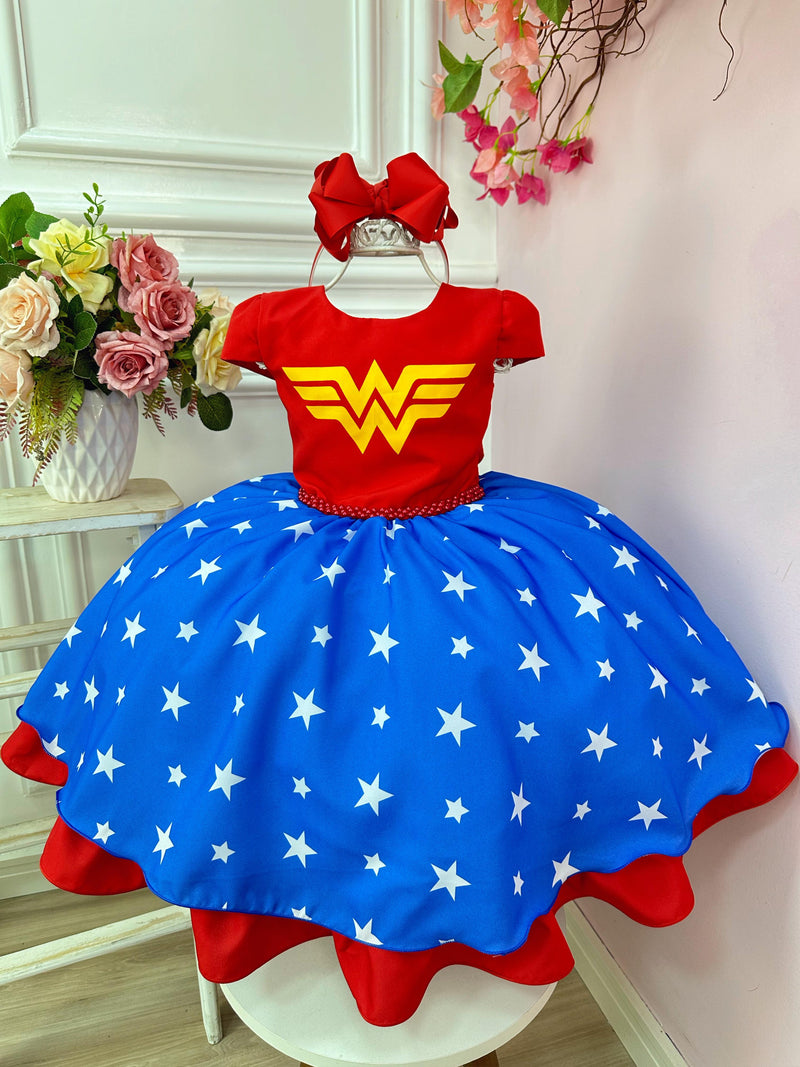Vestido infantil Mulher Maravilha