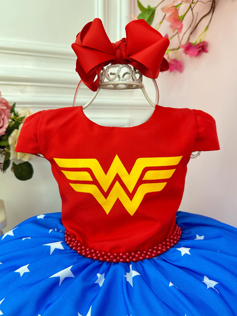 Vestido infantil Mulher Maravilha
